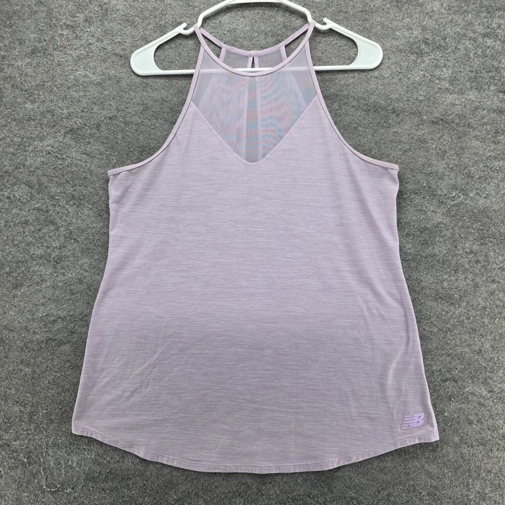 New Balance Tank Womens L Purple Basic Halter Neck NB Dry Moisture Wicking